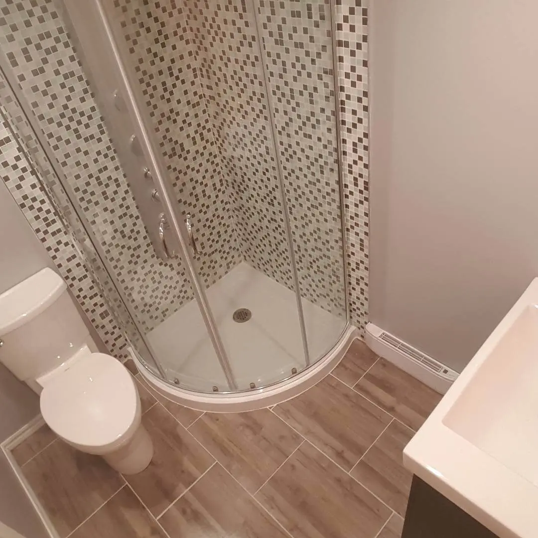 bathroom floor and custom shower